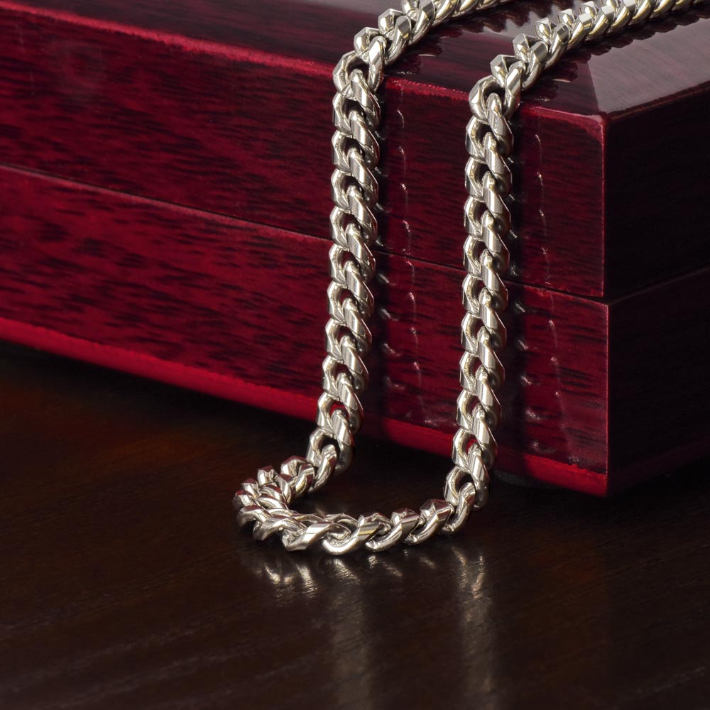 Classic Cuban Link Chain is the perfect gift - Adjustable length Available in Polished Stainless Steel and 18k Yellow Gold Over Stainless Steel