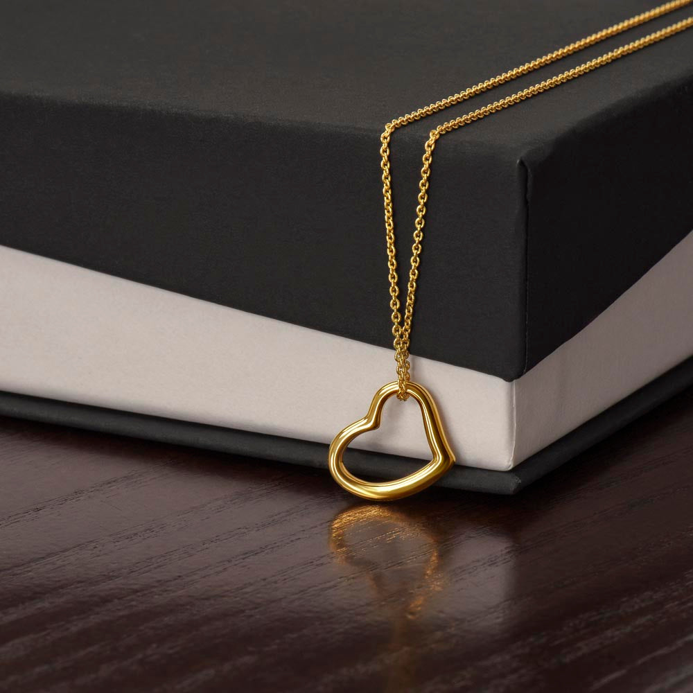 Delicate Heart Necklace, Beautiful Gift in Solid Sterling Silver and Dipped in 14k White Gold or 18k Yellow Gold, Standard and Luxury Gift Box Available