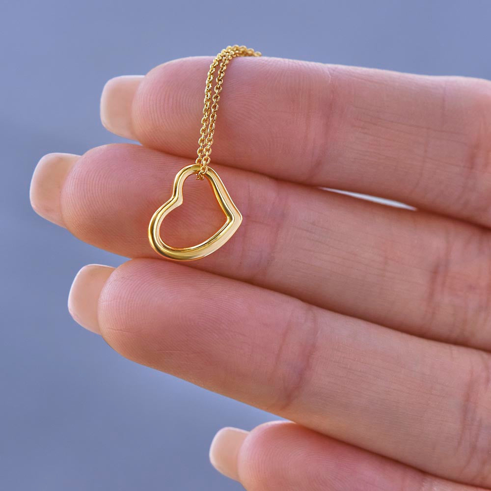 Delicate Heart Necklace, Beautiful Gift in Solid Sterling Silver and Dipped in 14k White Gold or 18k Yellow Gold, Standard and Luxury Gift Box Available