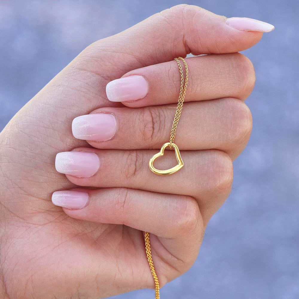 Delicate Heart Necklace, Beautiful Gift in Solid Sterling Silver and Dipped in 14k White Gold or 18k Yellow Gold, Standard and Luxury Gift Box Available