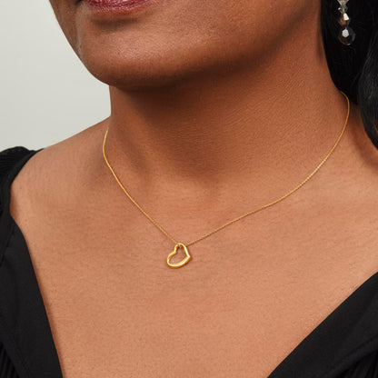 Delicate Heart Necklace, Beautiful Gift in Solid Sterling Silver and Dipped in 14k White Gold or 18k Yellow Gold, Standard and Luxury Gift Box Available