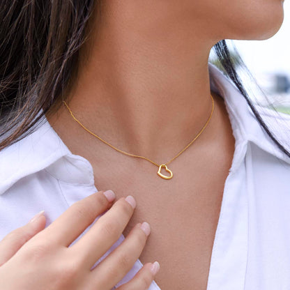 Delicate Heart Necklace, Beautiful Gift in Solid Sterling Silver and Dipped in 14k White Gold or 18k Yellow Gold, Standard and Luxury Gift Box Available