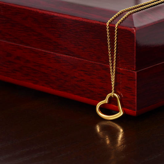 Delicate Heart Necklace, Beautiful Gift in Solid Sterling Silver and Dipped in 14k White Gold or 18k Yellow Gold, Standard and Luxury Gift Box Available