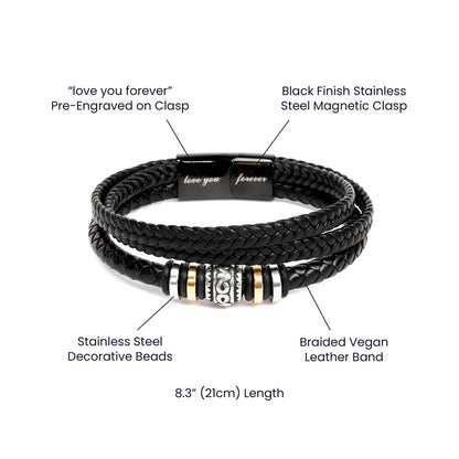 We've Been Through It All Together And We Made It - Love You Forever - Braided Vegan Leather Message Bracelet