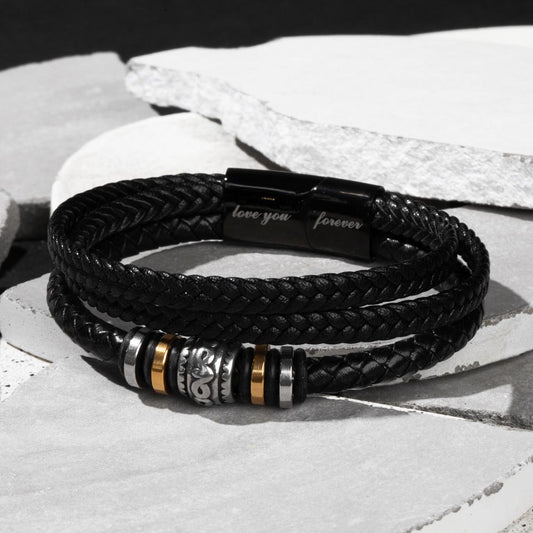 We've Been Through It All Together And We Made It - Love You Forever - Braided Vegan Leather Message Bracelet