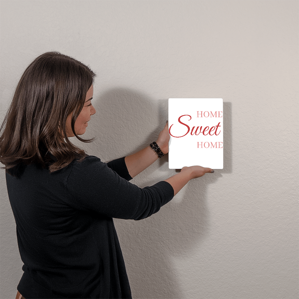 Home Sweet Home - Metal Art Print with Recessed Wooden Frame Hanging System