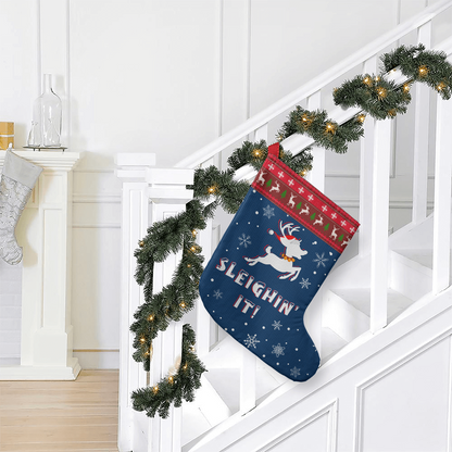Sleighin' It, Reindeer, Snow Flakes - Giant Christmas Stocking