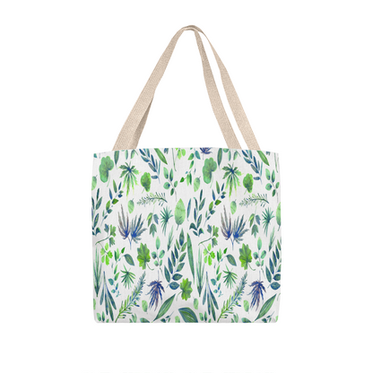 Spring and Summer Beautiful Green Floral Design - All Over Print Tote Bag in 3 Sizes