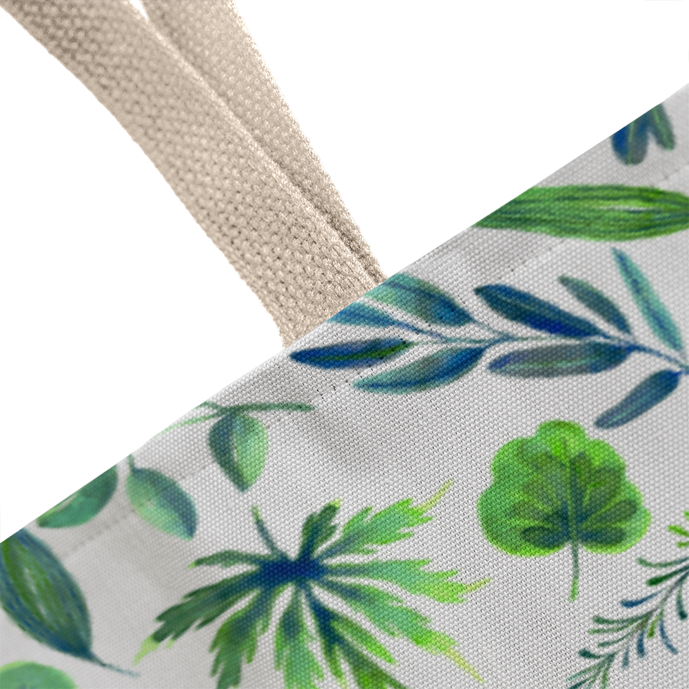 Spring and Summer Beautiful Green Floral Design - All Over Print Tote Bag in 3 Sizes