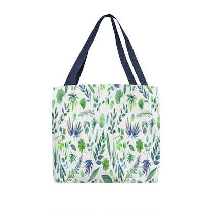 Spring and Summer Beautiful Green Floral Design - All Over Print Tote Bag in 3 Sizes