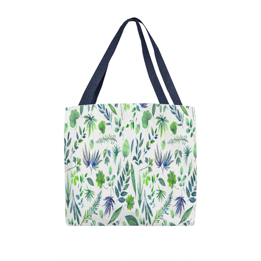 Spring and Summer Beautiful Green Floral Design - All Over Print Tote Bag in 3 Sizes