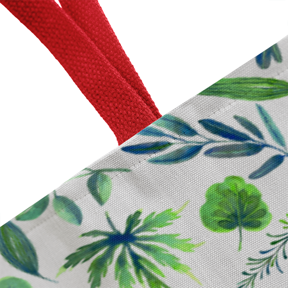 Spring and Summer Beautiful Green Floral Design - All Over Print Tote Bag in 3 Sizes