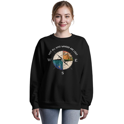 All Who Wander Are Not Lost - Camping Outdoors Bella & Canvas 3945 Sweatshirt