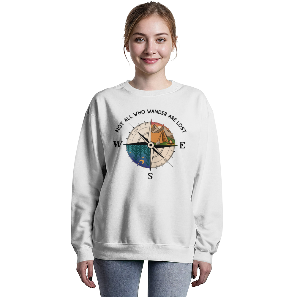 Not All Who Wander Are Lost - Outdoors Camping Bella + Canvas 3945 Unisex Sweatshirt