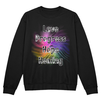 Love Progress Hope Healing - Positive Inspiration - Bella + Canvas 3945 Unisex Crewneck (on trend and flattering fit)