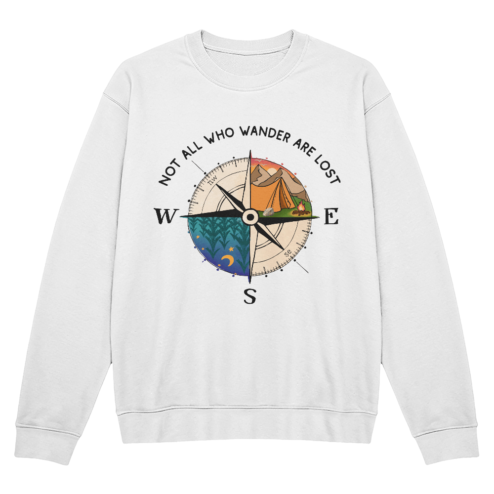 Not All Who Wander Are Lost - Outdoors Camping Bella + Canvas 3945 Unisex Sweatshirt