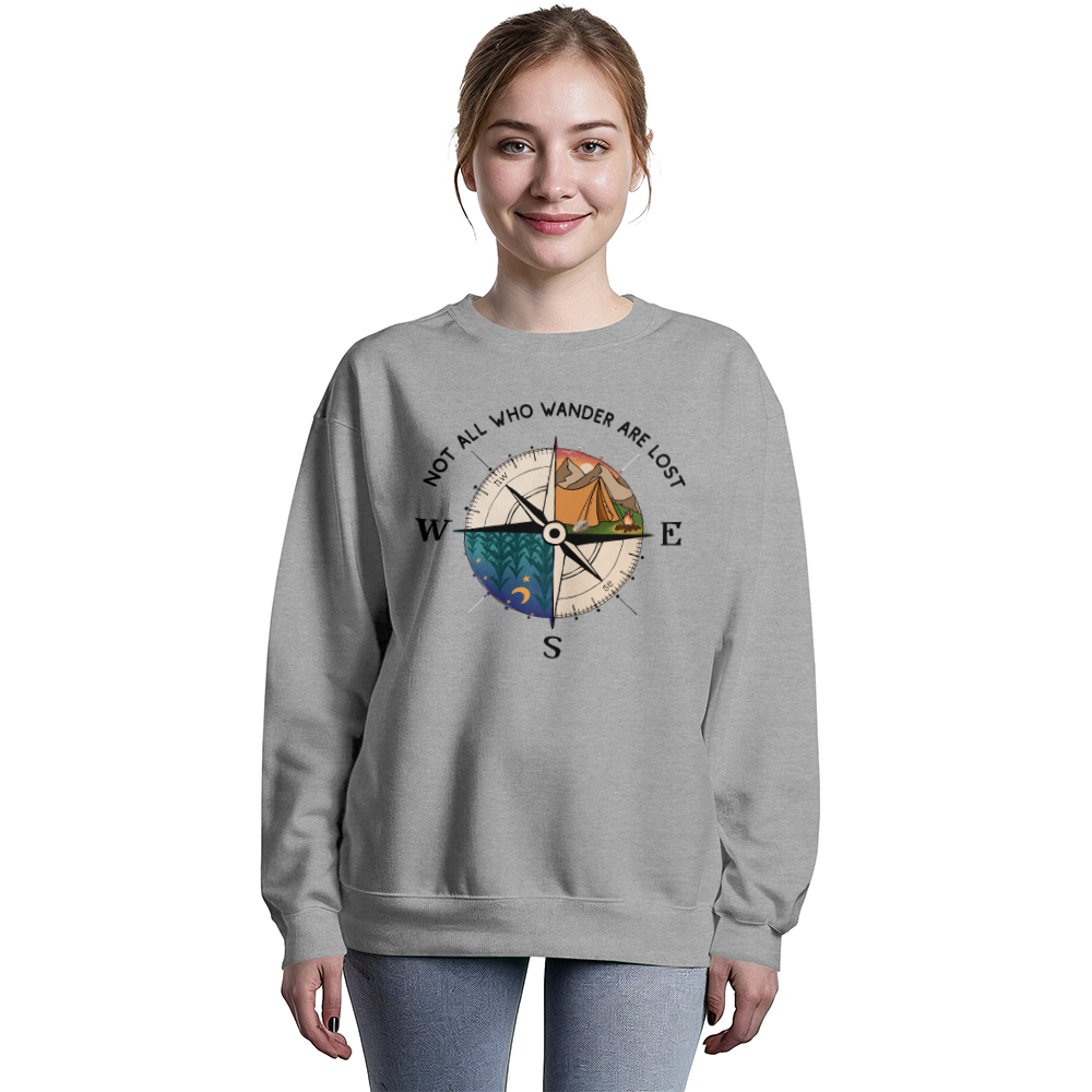 Not All Who Wander Are Lost - Outdoors Camping Bella + Canvas 3945 Unisex Sweatshirt