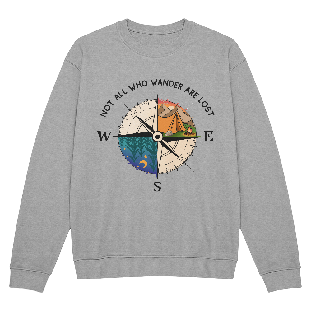 Not All Who Wander Are Lost - Outdoors Camping Bella + Canvas 3945 Unisex Sweatshirt