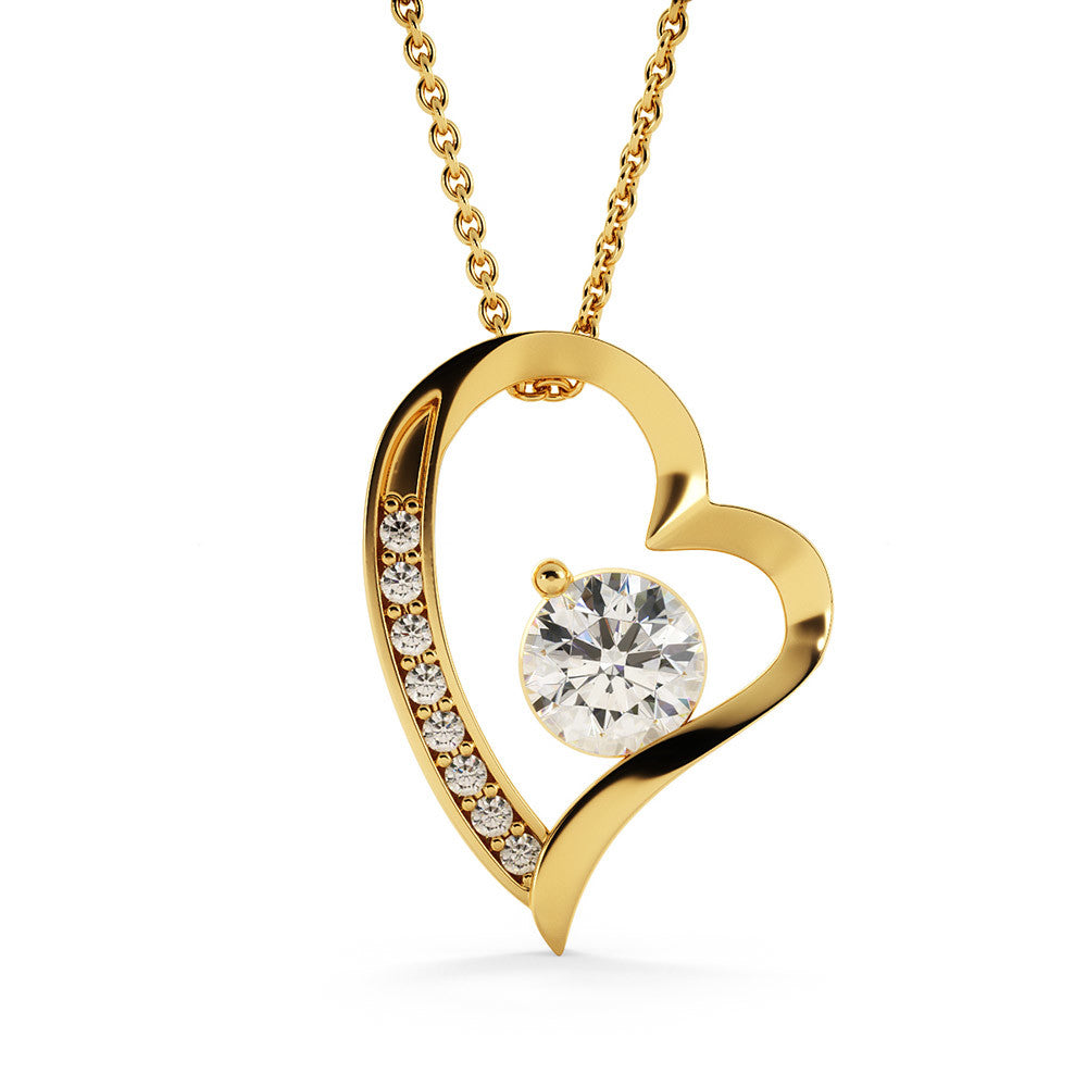 To My Mom, My Friend and Confidante - Forever Love Necklace + Black & White Gift Box or Mahogany Luxury Box w LED Light