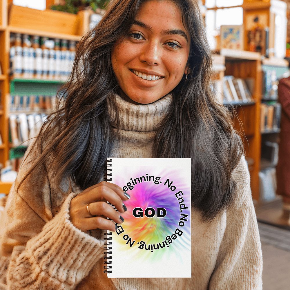 God. No Beginning. No End. - Spiral Journal 120 pages Choose Ruled Line or Graph Paper Interior