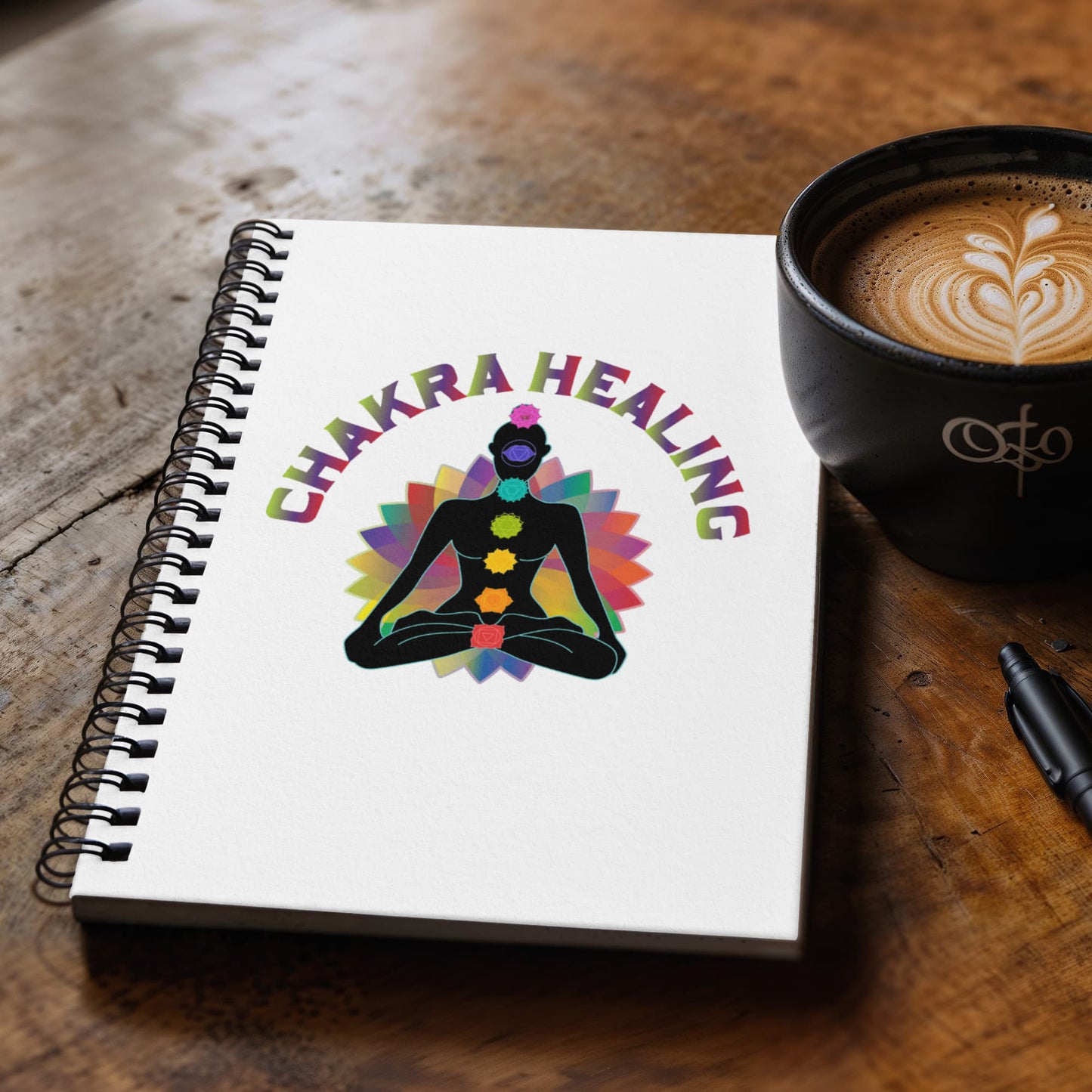 My Chakra Healing Notebook - Spiral Journal 120 pages Choose Ruled Line or Graph Paper Interior