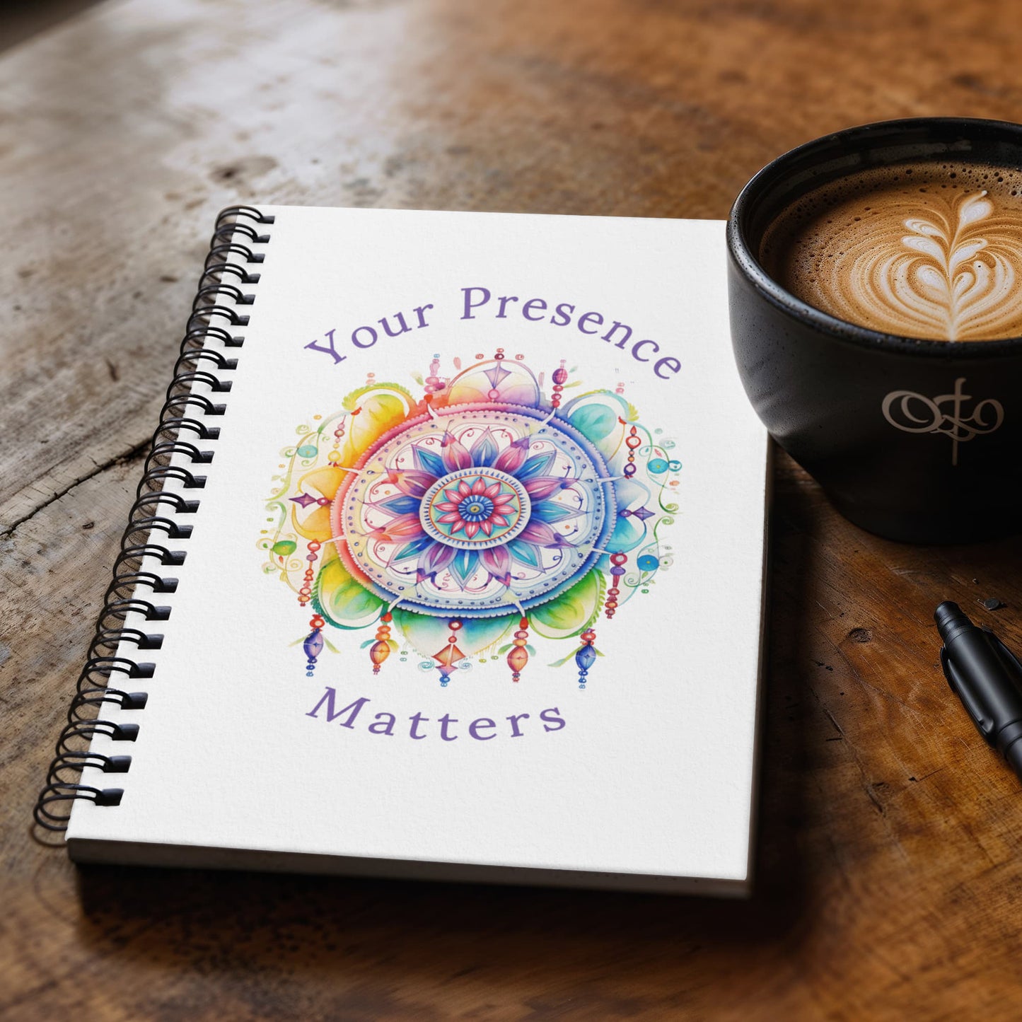 Your Presence Matters. - Spiral Journal 120 pages Choose Ruled Line or Graph Paper Interior