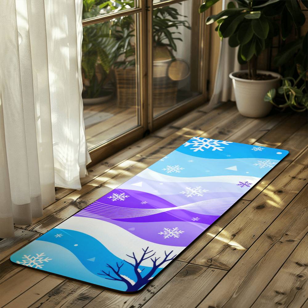 Solstice Serenity: Frosted Harmony Yoga Mat with Rubber Backing for Stability