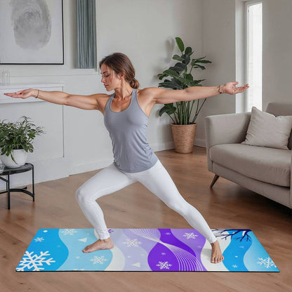 Solstice Serenity: Frosted Harmony Yoga Mat with Rubber Backing for Stability