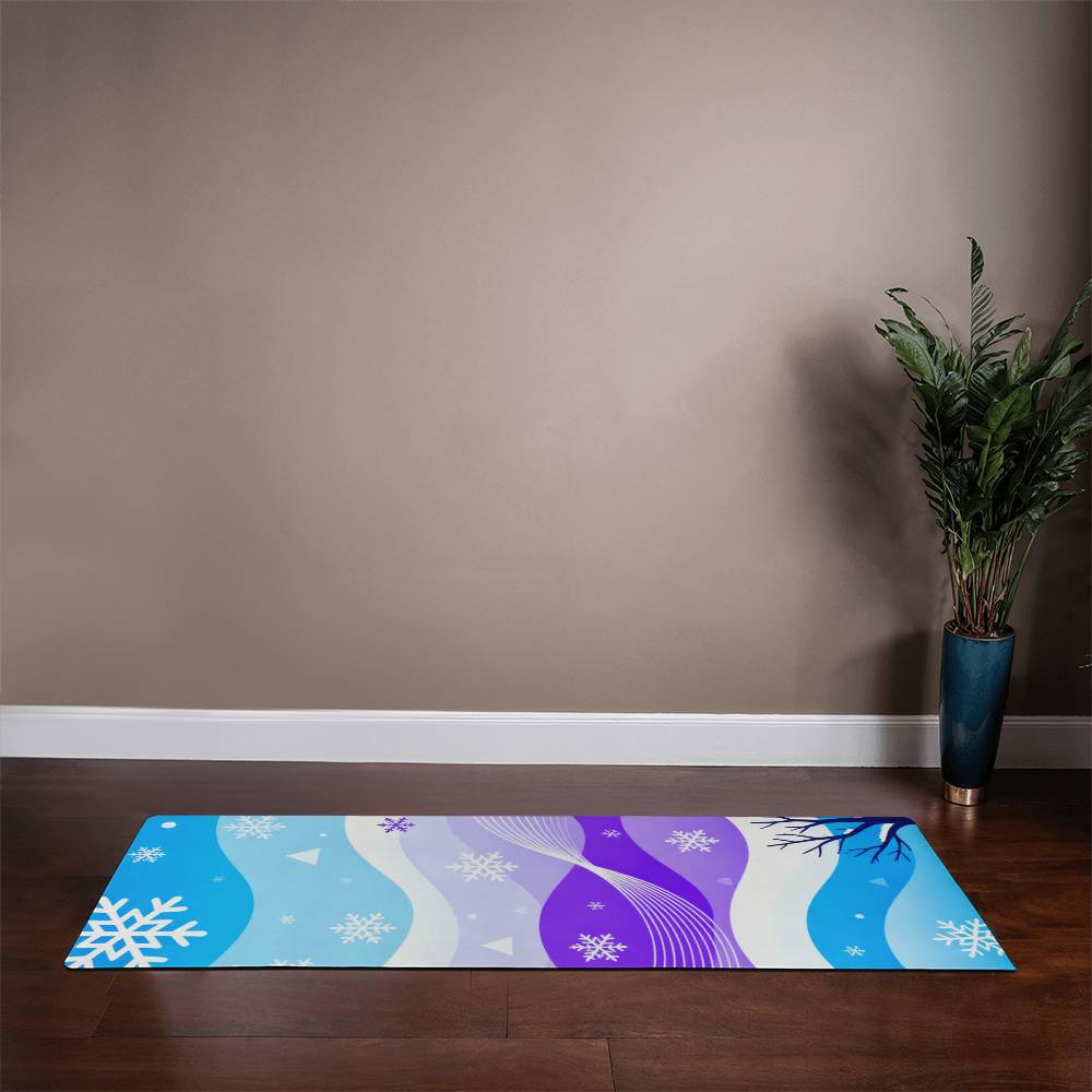 Solstice Serenity: Frosted Harmony Yoga Mat with Rubber Backing for Stability