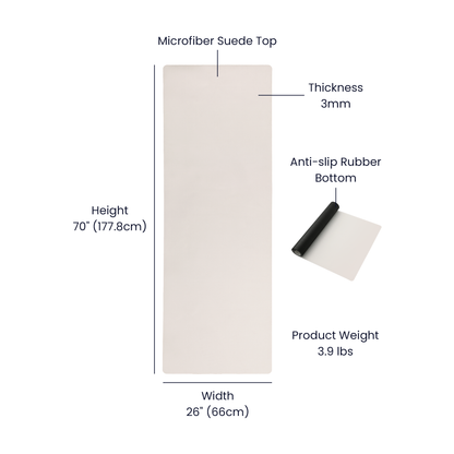 Aura Aligned Radiant Crystals and Chakra Colors - Yoga Mat with Rubber Backing for Stability