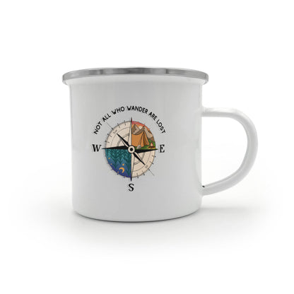 Not All Who Wander Are Lost Outdoors Enamel Camp Mug 12oz