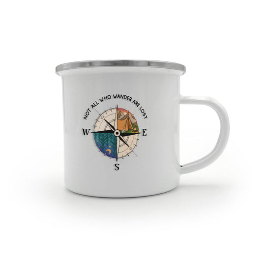 Not All Who Wander Are Lost Outdoors Enamel Camp Mug 12oz