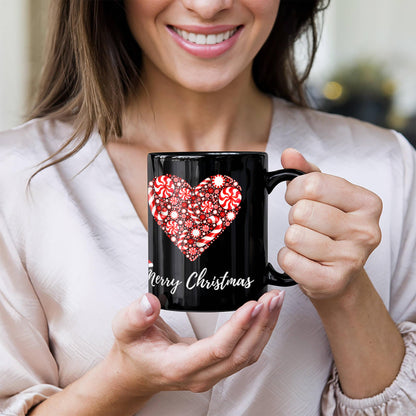 Peppermint Candy Cane Merry Christmas - Ceramic Mug 15oz