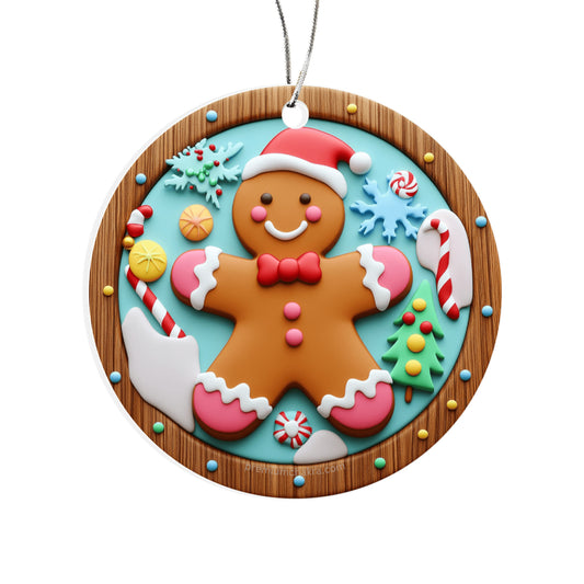 Festive Gingerbread Man Holiday Art – Whimsical Christmas Cookie Design by Premium Chakra