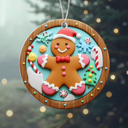 Festive Gingerbread Man Holiday Art – Whimsical Christmas Cookie Design by Premium Chakra