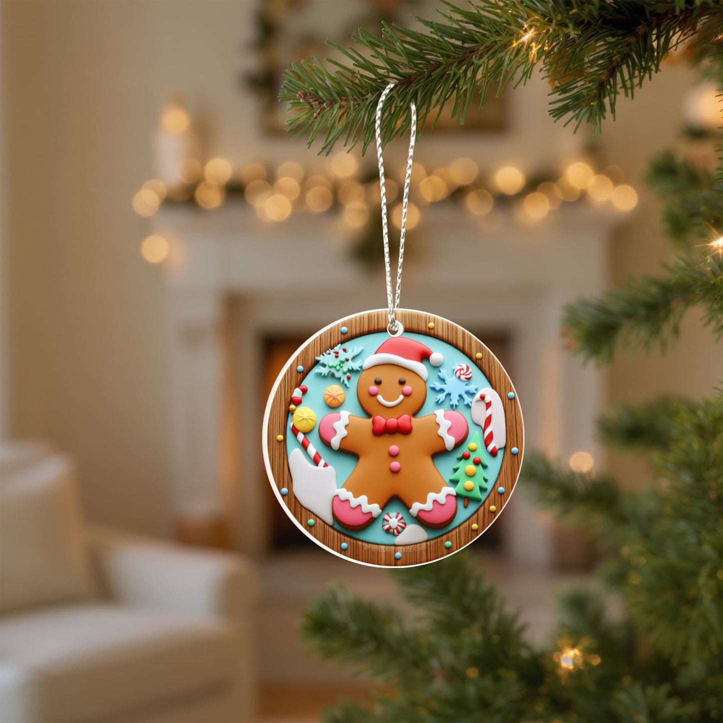 Festive Gingerbread Man Holiday Art – Whimsical Christmas Cookie Design by Premium Chakra