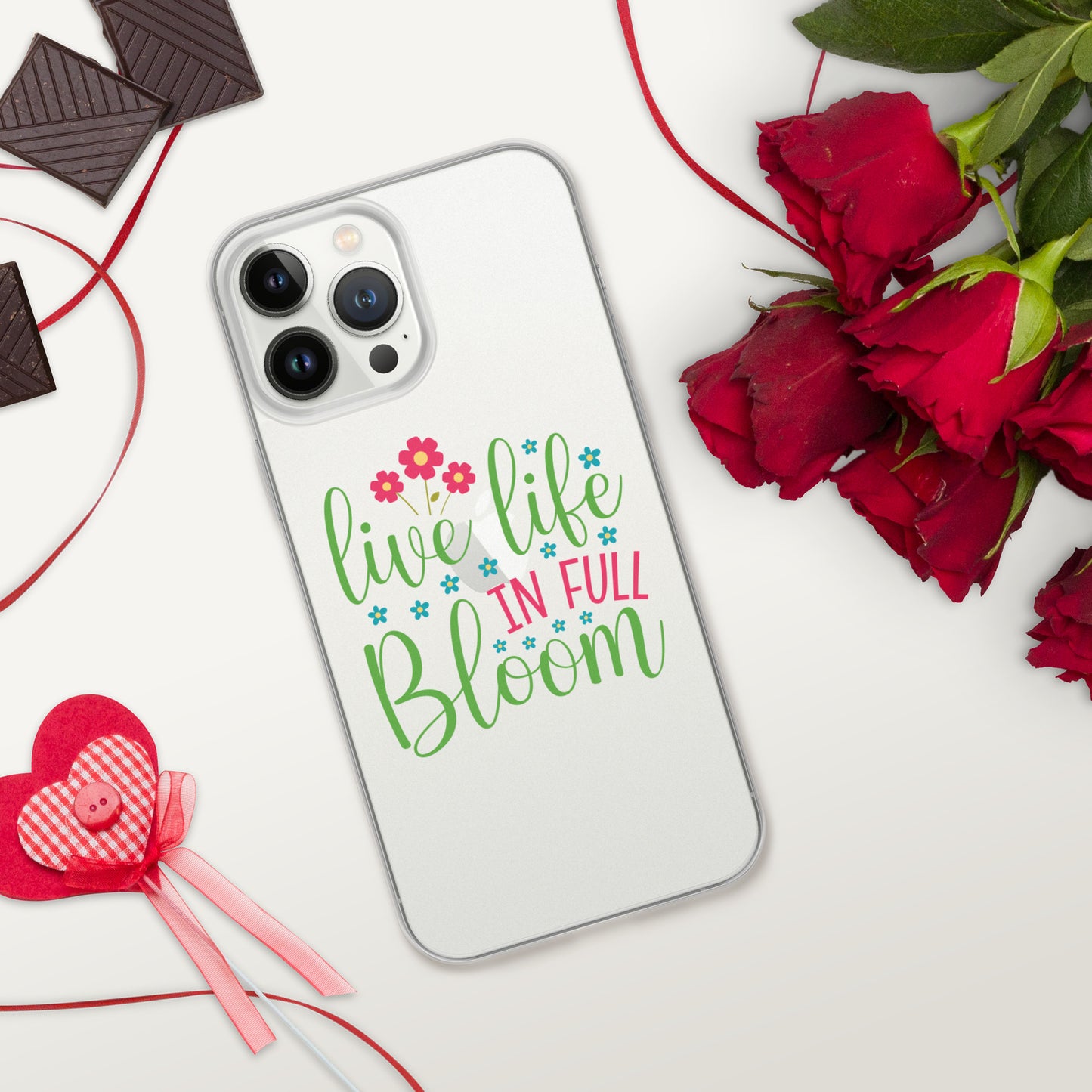 Live Life in Full Bloom Clear Case Cover for iPhone®