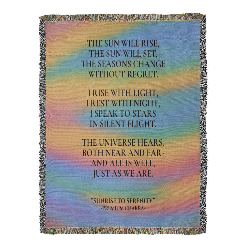 Sunrise to Serenity Photo Heirloom Woven Blanket (Portrait) of 100% Cotton
