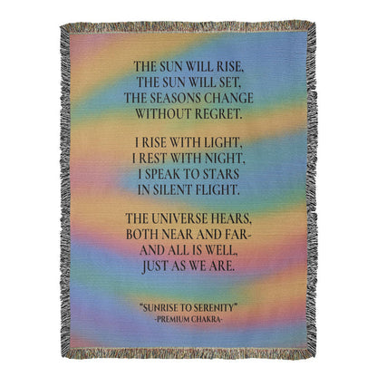 Sunrise to Serenity Photo Heirloom Woven Blanket (Portrait) of 100% Cotton