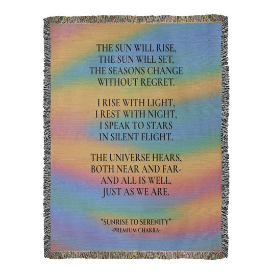 Sunrise to Serenity Photo Heirloom Woven Blanket (Portrait) of 100% Cotton