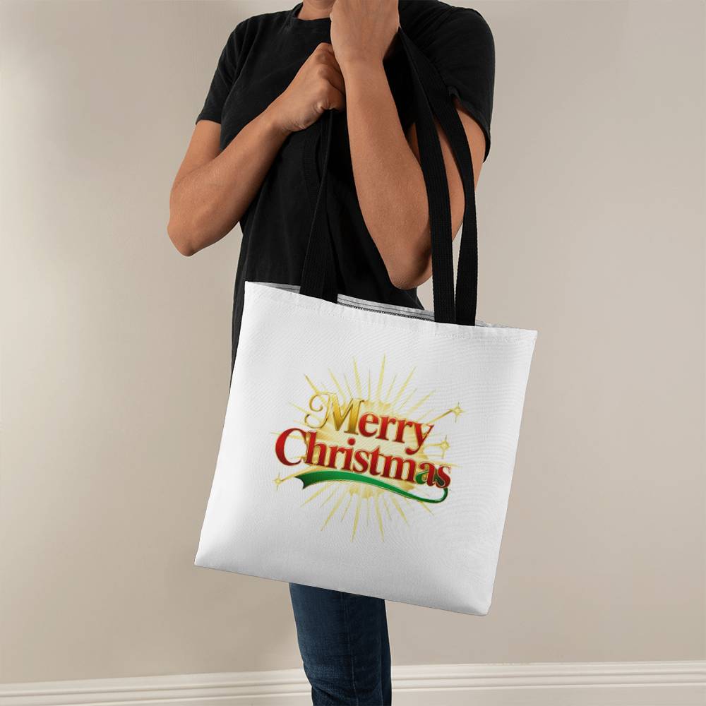 Merry Christmas Classic Tote Bag in 3 sizes and your choice of 5 handle colors