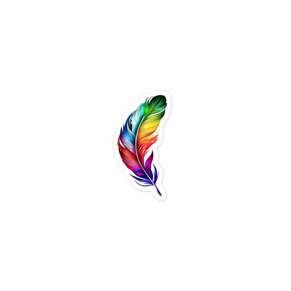 Colorful Feather Designs Bubble-free Stickers in 3 Sizes
