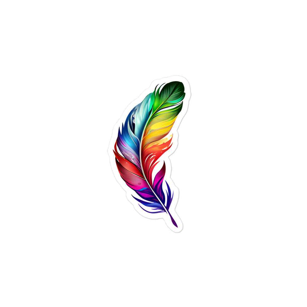 Colorful Feather Designs Bubble-free Stickers in 3 Sizes