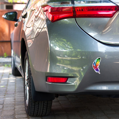 Colorful Feather Designs Bubble-free Stickers in 3 Sizes