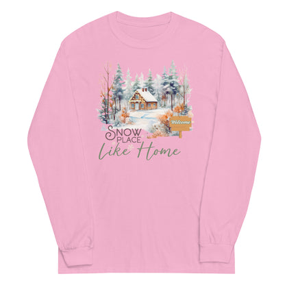 Welcome Snow Place Like Home Country Cabin in Snowy Woods Long Sleeve