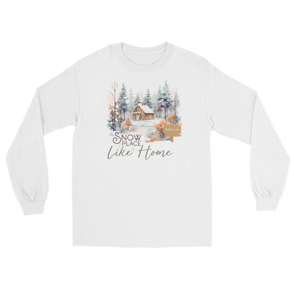 Welcome Snow Place Like Home Country Cabin in Snowy Woods Long Sleeve