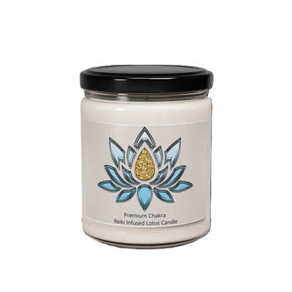 Scented White Lotus Candles - Infused with Reiki Energy - 9 oz Soy Candle w/ Multiple Scents Available