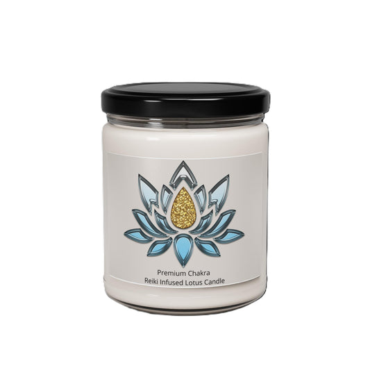 Scented White Lotus Candles - Infused with Reiki Energy - 9 oz Soy Candle w/ Multiple Scents Available