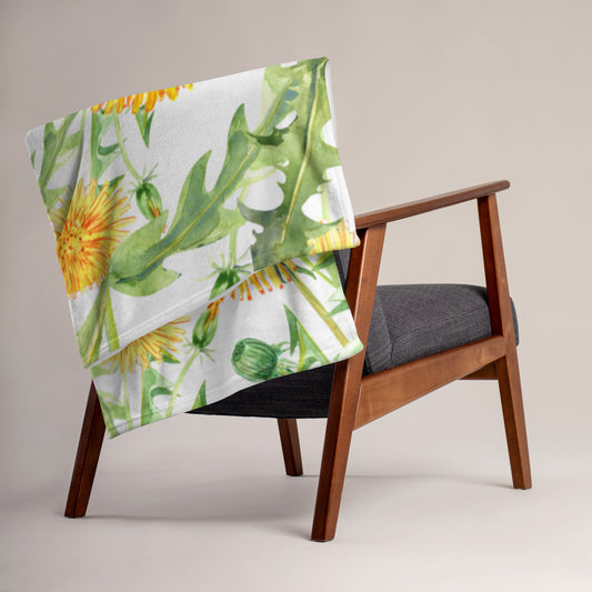 Daffodils on White Background - Throw Blanket - Help Balance Solar Plexus Chakra