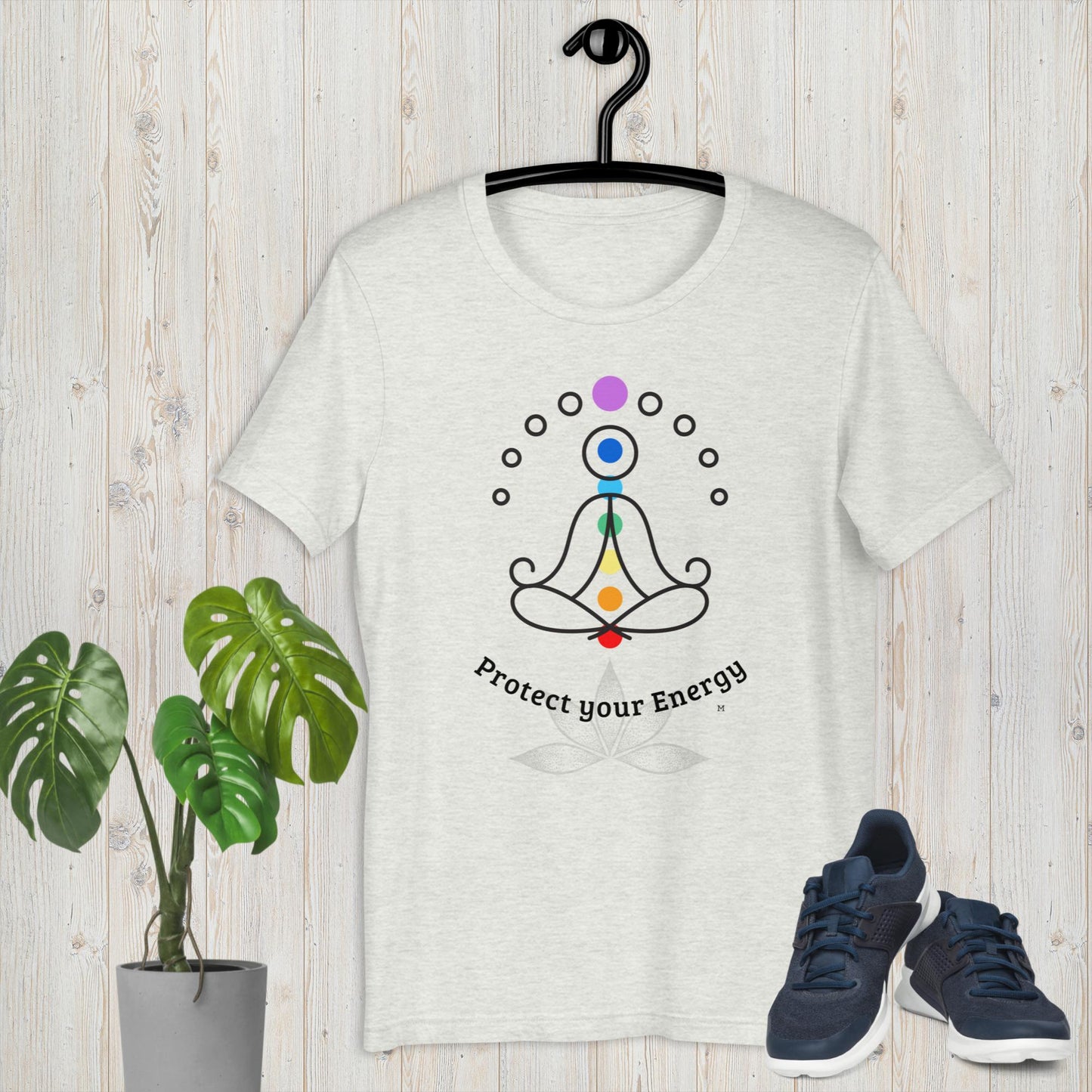 Protect Your Energy Chakras Reiki Yoga Unisex Bella+Canvas 3001 t-shirt by Premium Chakra MII Design